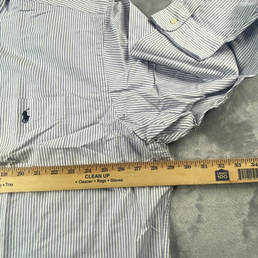 Polo Ralph Lauren Big Shirt Mens XXL Blue White Striped Oxford Button Down NWT
